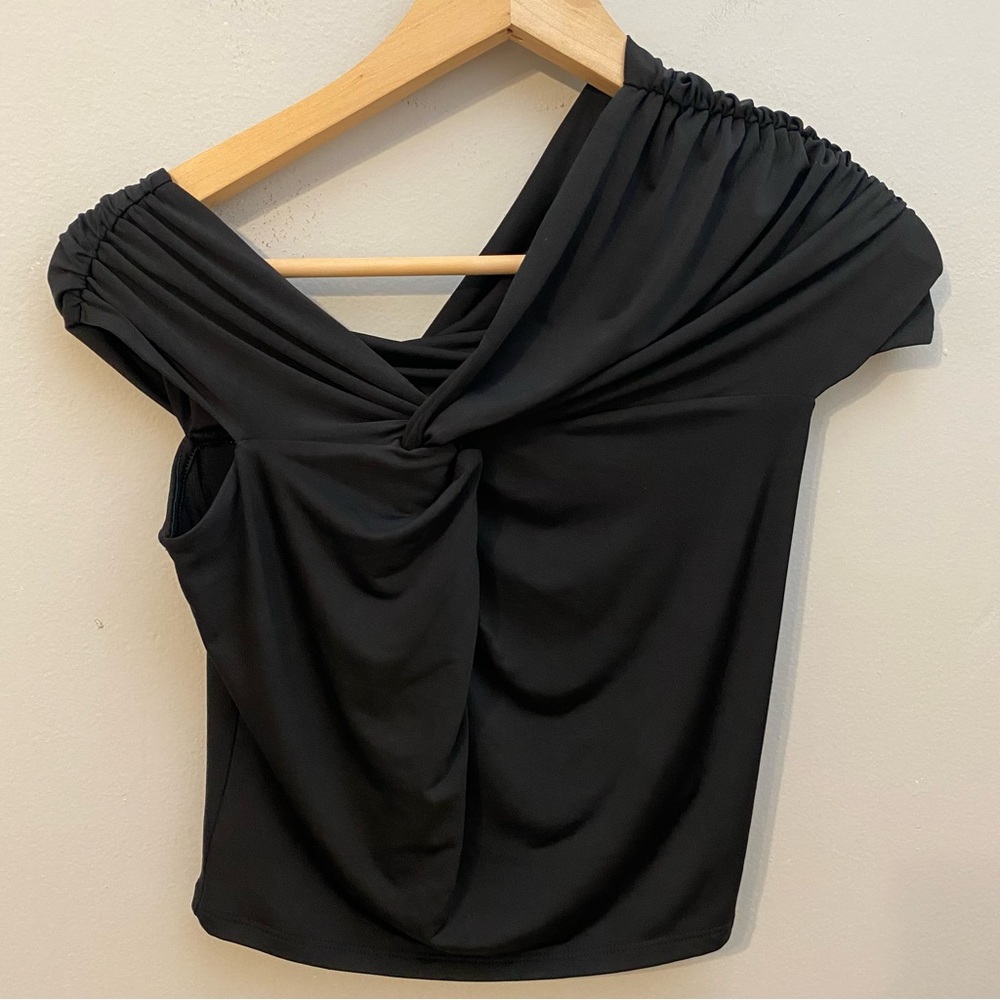 Express black stretch body contour top 
Off the shoulder, asymmetrical, xs